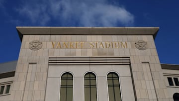 NEW YORK, NEW YORK - OCTOBER 03: The facade of Yankee Stadium is seen prior to the American League Wild Card Game between the New York Yankees and the Oakland Athletics on October 03, 2018 in the Bronx borough of New York City. (Photo by Michael Heiman/Getty Images)