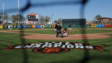 SCOTTSDALE, AZ - FEBRUARY 25: A general view of Scottsdale Stadium during the game between the San Francisco Giants and Chicago White Sox on Monday, February 25, 2013 at Scottsdale Stadium in Scottsdale, Arizona. The Giants and White Sox played to a 9-9 tie. (Photo by Rich Pilling/Getty Images)