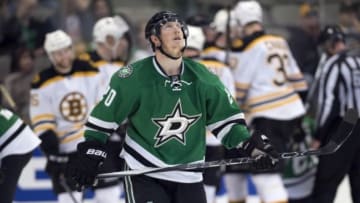 Feb 20, 2016; Dallas, TX, USA; Dallas Stars center Cody Eakin (20) skates off the ice after the Boston Bruins score during the third period at the American Airlines Center. The Bruins defeat the Stars 7-3. Mandatory Credit: Jerome Miron-USA TODAY Sports