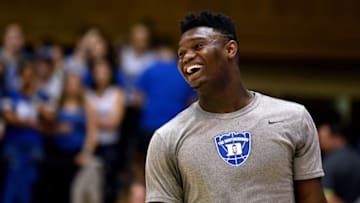 Duke basketball forward Zion Williamson (Photo by Lance King/Getty Images)