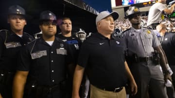 COLUMBIA, SC - SEPTEMBER 28: Head coach Mark Stoops of the Kentucky Wildcats waits to lead his team onto the field to face the South Carolina Gamecocks during the first half of a game at Williams-Brice Stadium on September 28, 2019 in Columbia, South Carolina. (Photo by Carmen Mandato/Getty Images)
