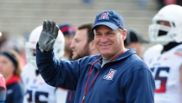 Dec 19, 2015; Albuquerque, NM, USA; Arizona Wildcats head coach Rich Rodriguez looks on prior to the game against the New Mexico Lobos in the 2015 New Mexico Bowl at University Stadium. Mandatory Credit: Matt Kartozian-USA TODAY Sports