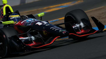 Sebastien Bourdais drives the No. 11 KVSH Racing car in the GoPro Grand Prix of Sonoma. Photo Credit: Joe Skibinski/Courtesy of IndyCar