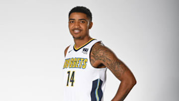 DENVER, CO - AUGUST 8: Gary Harris #14 of the Denver Nuggets poses for a photo introducing the new Nike uniforms on August 8, 2017 at the Pepsi Center in Denver, Colorado. NOTE TO USER: User expressly acknowledges and agrees that, by downloading and/or using this Photograph, user is consenting to the terms and conditions of the Getty Images License Agreement. Mandatory Copyright Notice: Copyright 2017 NBAE (Photo by Garrett W. Ellwood/NBAE via Getty Images)