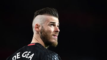 MANCHESTER, ENGLAND - APRIL 04: David De Gea of Manchester United looks on during the Premier League match between Manchester United and Everton at Old Trafford on April 4, 2017 in Manchester, England. (Photo by Shaun Botterill/Getty Images)