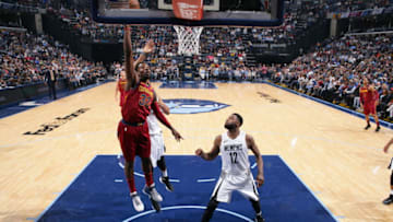 MEMPHIS, TN - FEBRUARY 23: Jeff Green #32 of the Cleveland Cavaliers shoots the ball against the Memphis Grizzlies on February 23, 2018 at FedExForum in Memphis, Tennessee. NOTE TO USER: User expressly acknowledges and agrees that, by downloading and or using this photograph, User is consenting to the terms and conditions of the Getty Images License Agreement. Mandatory Copyright Notice: Copyright 2018 NBAE (Photo by Joe Murphy/NBAE via Getty Images)