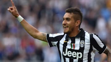 TURIN, ITALY - MAY 23: Roberto Maximiliano Pereyra of Juventus FC celebrates after scoring the opening goal during the Serie A match between Juventus FC and SSC Napoli at Juventus Arena on May 23, 2015 in Turin, Italy. (Photo by Valerio Pennicino/Getty Images)