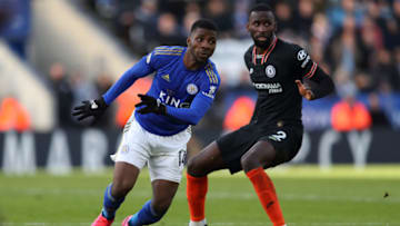 LEICESTER, ENGLAND - FEBRUARY 01: Kelechi Iheanacho of Leicester City during the Premier League match between Leicester City and Chelsea FC at The King Power Stadium on February 1, 2020 in Leicester, United Kingdom. (Photo by James Williamson - AMA/Getty Images)