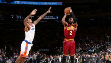 NEW YORK CITY - DECEMBER 7: Kyrie Irving #2 of the Cleveland Cavaliers shoots during a game between the Cleveland Cavaliers and the New York Knicks at Madison Square Garden in New York, New York. Copyright 2016 NBAE (Photo by Nathaniel S. Butler/NBAE via Getty Images)