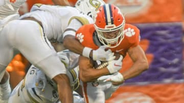 Clemson quarterback Will Taylor (16) runs with the ball during the third quarter in Clemson, S.C., September 18, 2021.Ncaa Football Georgia Tech At Clemson