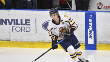 BOISBRIAND, QC - OCTOBER 29: Mavrik Bourque #22 of the Shawinigan Cataractes skates the puck during the warmups against the Blainville-Boisbriand Armada at Centre d'Excellence Sports Rousseau on October 29, 2021 in Boisbriand, Quebec, Canada. The Shawinigan Cataractes defeated the Blainville-Boisbriand Armada 5-4. (Photo by Minas Panagiotakis/Getty Images)