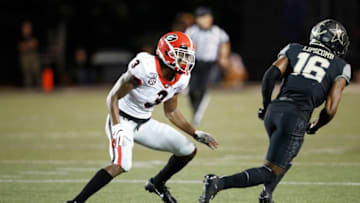 NASHVILLE, TN - AUGUST 31: Tyson Campbell #3 of the Georgia Bulldogs in action on defense during a game against the Vanderbilt Commodores at Vanderbilt Stadium on August 31, 2019 in Nashville, Tennessee. Georgia defeated Vanderbilt 30-6. (Photo by Joe Robbins/Getty Images)