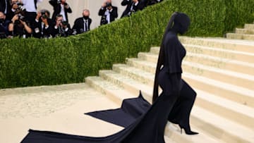 NEW YORK, NEW YORK - SEPTEMBER 13: Kim Kardashian attends The 2021 Met Gala Celebrating In America: A Lexicon Of Fashion at Metropolitan Museum of Art on September 13, 2021 in New York City. (Photo by Theo Wargo/Getty Images)