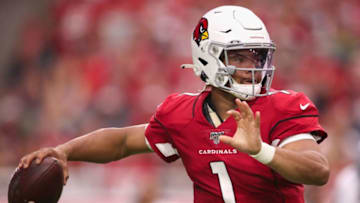GLENDALE, ARIZONA - SEPTEMBER 08: Quarterback Kyler Murray #1 of the Arizona Cardinals throws a pass during the first half of the NFL game against the Detroit Lions at State Farm Stadium on September 08, 2019 in Glendale, Arizona. (Photo by Christian Petersen/Getty Images)