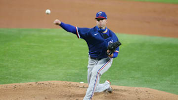 Jul 9, 2020; Arlington, Texas, United States; Texas Rangers starting pitcher Corey Kluber (28) throws a pitch during an intersquad game at Globe Life Field. Mandatory Credit: Tim Heitman-USA TODAY Sports