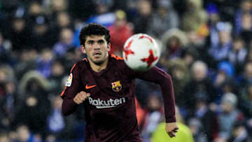 17th January 2018, Cornella-El Prat, Cornella de Llobregat, Barcelona, Spain; Copa del Rey, quarter-final, 1st leg, Espanyol versus Barcelona; Carles Alena of FC Barcelona (Photo by Pedro Salado/Action Plus via Getty Images)