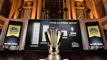 Sep 11, 2014; Chicago, IL, USA; A general view of the Sprint Cup trophy on display during media day for the 2014 Chase for the NASCAR Sprint Cup at The Murphy Chicago. Mandatory Credit: Jasen Vinlove-USA TODAY Sports