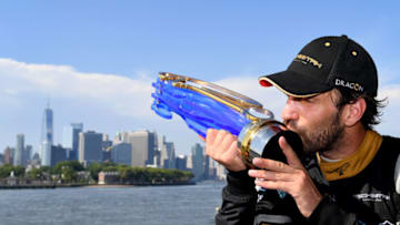 NEW YORK, NY - JULY 14: Jean-Eric Vergne (FRA), TECHEETAH, Renault Z.E. 17. on July 14, 2018 in New York, United States. (Photo by {contact city} Handout/FIA Formula E via Getty Images,)