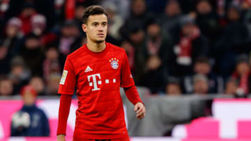 MUNICH, GERMANY - NOVEMBER 30: Philippe Coutinho of FC Bayern Muenchen looks on during the Bundesliga match between FC Bayern Muenchen and Bayer 04 Leverkusen at Allianz Arena on November 30, 2019 in Munich, Germany. (Photo by TF-Images/Getty Images)