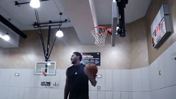 NEW YORK, NY - SEPTEMBER 11: Carmelo Anthony attends Black Ops Basketball Session at Life Time Athletic At Sky on September 11, 2017 in New York City. (Photo by Shareif Ziyadat/Getty Images)
