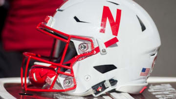 LINCOLN, NE - OCTOBER 27: A Nebraska Football Helmet sits atop an equipment case during the game between the Bethune-Cookman Wildcats and the Nebraska Cornhuskers on Saturday October 27, 2018 at Memorial Stadium in Lincoln, Nebraska. (Photo by Nick Tre. Smith/Icon Sportswire via Getty Images)