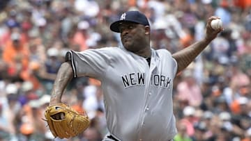 Jun 5, 2016; Baltimore, MD, USA; New York Yankees starting pitcher CC Sabathia (52) pitches during the first inning against the Baltimore Orioles at Oriole Park at Camden Yards. Mandatory Credit: Tommy Gilligan-USA TODAY Sports