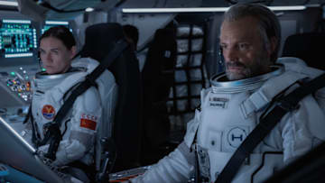Episode 3. Masha Mashkova and Joel Kinnaman in "For All Mankind," premiering November 10, 2023 on Apple TV+.