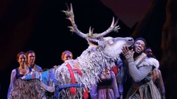 You could ask the stars of Frozen what it's like to compete for the spotlight with a giant, shaggy reindeer.