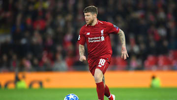 LIVERPOOL, ENGLAND - OCTOBER 24: Alberto Moreno of Liverpool in action during the Group C match of the UEFA Champions League between Liverpool and FK Crvena Zvezda at Anfield on October 24, 2018 in Liverpool, United Kingdom. (Photo by Michael Regan/Getty Images)