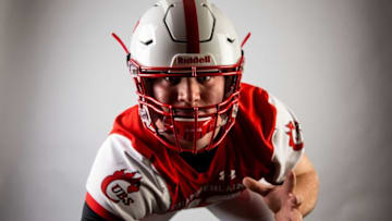 Nash “The Polar Bear” Hutmacher a Chamberlain High football player, poses for a portrait, Wednesday, July 31.Polarbear002Nash The Polar Bear Hutmacher a Chamberlain High football player, poses for a portrait, Wednesday, July 31.