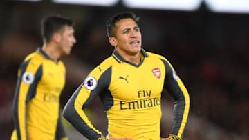 MIDDLESBROUGH, ENGLAND - APRIL 17: Alexis Sanchez of Arsenal during the Premier League match between Middlesbrough and Arsenal at Riverside Stadium on April 17, 2017 in Middlesbrough, England. (Photo by Stuart MacFarlane/Arsenal FC via Getty Images)