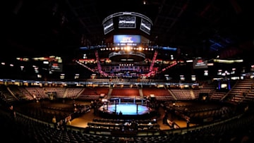 CALGARY, AB - JULY 28: A general view of the Octagon prior to the UFC Fight Night event at Scotiabank Saddledome on July 28, 2018 in Calgary, Alberta, Canada. (Photo by Jeff Bottari/Zuffa LLC/Zuffa LLC via Getty Images)