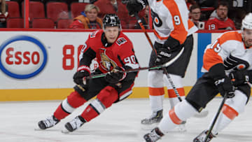 OTTAWA, ON - NOVEMBER 15: Vladislav Namestnikov #90 of the Ottawa Senators skates against the Philadelphia Flyers at Canadian Tire Centre on November 15, 2019 in Ottawa, Ontario, Canada. (Photo by Andre Ringuette/NHLI via Getty Images)
