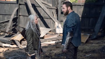 Melissa McBride as Carol Peletier, Ross Marquand as Aaron-The Walking Dead_Season 11, Episode 5-Photo Credit: Josh Stringer/AMC