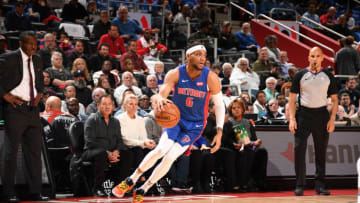 DETROIT, MI - OCTOBER 24: Bruce Brown #6 of the Detroit Pistons handles the ball against the Atlanta Hawks on October 24, 2019 at Little Caesars Arena in Detroit, Michigan. NOTE TO USER: User expressly acknowledges and agrees that, by downloading and/or using this photograph, User is consenting to the terms and conditions of the Getty Images License Agreement. Mandatory Copyright Notice: Copyright 2019 NBAE (Photo by Chris Schwegler/NBAE via Getty Images)