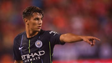 EAST RUTHERFORD, NJ - JULY 25: Brahim Diaz of Manchester City during the International Champions Cup 2018 match between Manchester City and Liverpool at MetLife Stadium on July 25, 2018 in East Rutherford, New Jersey. (Photo by Robbie Jay Barratt - AMA/Getty Images)