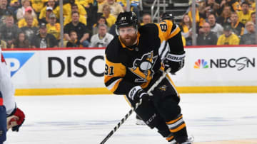 PITTSBURGH, PA - MAY 07: Phil Kessel #81 of the Pittsburgh Penguins skates against the Washington Capitals in Game Six of the Eastern Conference Second Round during the 2018 NHL Stanley Cup Playoffs at PPG Paints Arena on May 7, 2018 in Pittsburgh, Pennsylvania. (Photo by Joe Sargent/NHLI via Getty Images) *** Local Caption ***
