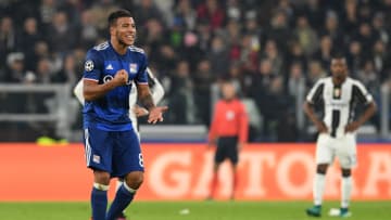 TURIN, ITALY - NOVEMBER 02: Corentin Tolisso of Olympique Lyonnais celebrates his goal during the UEFA Champions League Group H match between Juventus and Olympique Lyonnais at Juventus Stadium on November 2, 2016 in Turin, Italy. (Photo by Valerio Pennicino/Getty Images)