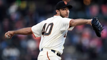 SAN FRANCISCO, CA - JUNE 05: Madison Bumgarner #40 of the San Francisco Giants pitches against the Arizona Diamondbacks in the top of the first inning at AT&T Park on June 5, 2018 in San Francisco, California. (Photo by Thearon W. Henderson/Getty Images)