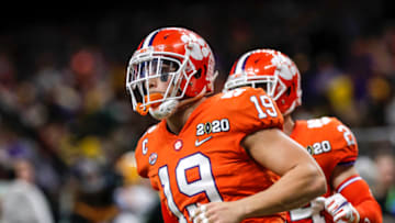 NEW ORLEANS, LA - JANUARY 13: Safety Tanner Muse #19 of the Clemson Tigers during the College Football Playoff National Championship game against the LSU Tigers at the Mercedes-Benz Superdome on January 13, 2020 in New Orleans, Louisiana. LSU defeated Clemson 42 to 25. (Photo by Don Juan Moore/Getty Images)