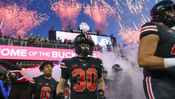 COLUMBUS, OHIO - SEPTEMBER 24: The Ohio State Buckeyes take the field before playing the Wisconsin Badgers at Ohio Stadium on September 24, 2022 in Columbus, Ohio. (Photo by Gaelen Morse/Getty Images)