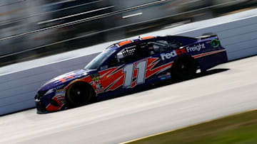 LOUDON, NH - JULY 21: Denny Hamlin, driver of the #11 FedEx Freight Toyota, practices for the Monster Energy NASCAR Cup Series Foxwoods Resort Casino 301 at New Hampshire Motor Speedway on July 21, 2018 in Loudon, New Hampshire. (Photo by Jeff Zelevansky/Getty Images)