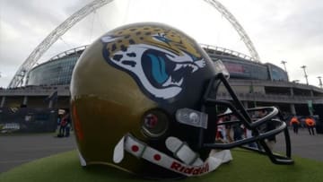 Oct 27, 2013; London, United Kingdom; General view of a replica Jacksonville Jaguars helmet at the NFL International Series game against the San Francisco 49ers at Wembley Stadium. Mandatory Credit: Kirby Lee-USA TODAY Sports