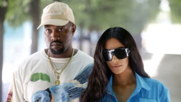 PARIS, FRANCE - JUNE 21: Kanye West and Kim Kardashian attend the Louis Vuitton Menswear Spring/Summer 2019 show as part of Paris Fashion Week Week on June 21, 2018 in Paris, France. (Photo by Chesnot/WireImage)
