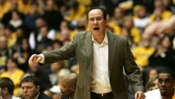 Feb 22, 2015; Wichita, KS, USA; Wichita State Shockers head coach Gregg Marshall yells at his team during a 62-43 win against the Evansville Purple Aces at Charles Koch Arena. Mandatory Credit: Scott Sewell-USA TODAY Sports