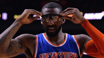 Feb 9, 2015; Miami, FL, USA; New York Knicks center Amar