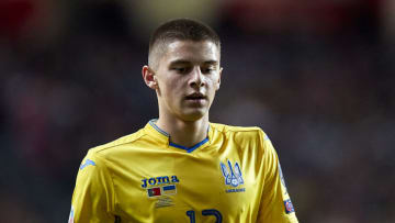 LISBON, PORTUGAL - MARCH 22: Vitaliy Mykolenko of Ukraine looks on during the 2020 UEFA European Championships group B qualifying match between Portugal and Ukraine at Estadio do Sport Lisboa e Benfica on March 22, 2019 in Lisbon, Portugal. (Photo by Quality Sport Images/Getty Images)