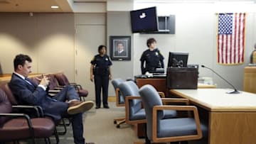 May 5, 2016; Dallas, TX, USA; Former Texas A&M and Cleveland Browns quarterback Johnny Manziel appears before Judge Roberto Ca as at the Frank Crowley Courts Building. Manziel reported to court for the first time since a Dallas County grand jury indicted him last month on a misdemeanor domestic violence charge. Former girlfriend Colleen Crowley has accused him of kidnapping, hitting and threatening to kill her in January. Mandatory Credit: Smiley N. Pool/Pool Photo via USA TODAYSports