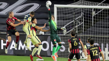 América goalie Guillermo Ochoa was the Man of the Match as the Aguilas survived their quarterfinal match-up against Atlanta United. (Photo by Alex Menendez/Getty Images)