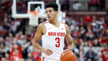 COLUMBUS, OHIO - NOVEMBER 22: D.J. Carton #3 of the Ohio State Buckeyes in action in the game against the Purdue Fort Wayne Mastodons at Value City Arena on November 22, 2019 in Columbus, Ohio. (Photo by Justin Casterline/Getty Images)
